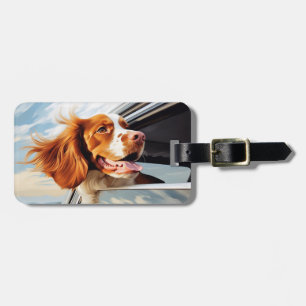 Brittany spaniel in Car Window Luggage Tag