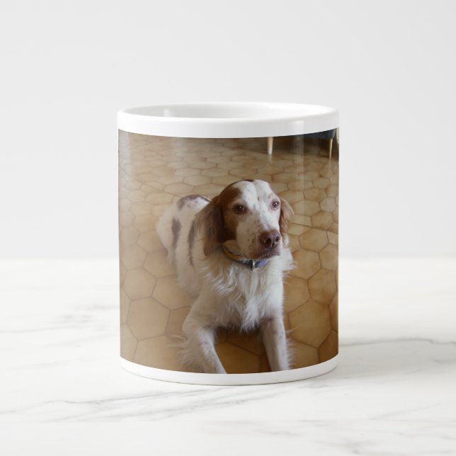 brittany spaniel laying large coffee mug (Front)