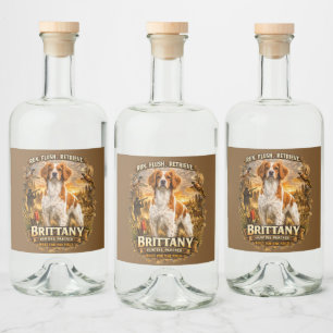 Brittany Spaniel Liquor Bottle Label