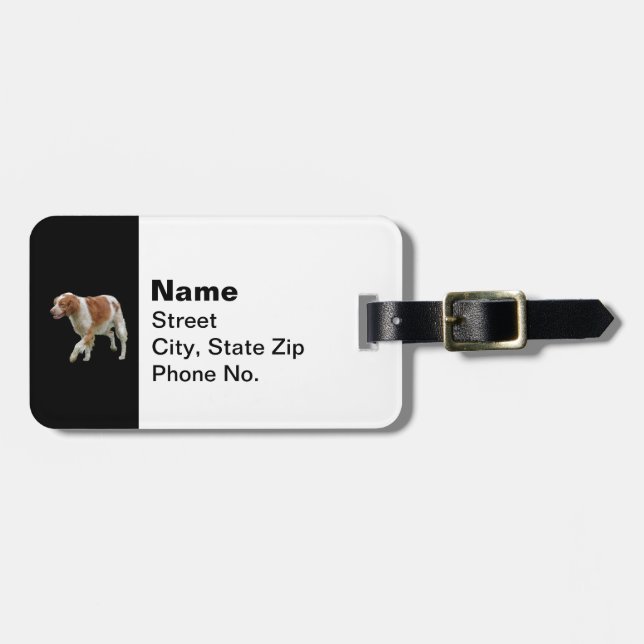 Brittany Spaniel Luggage Tag (Front Horizontal)