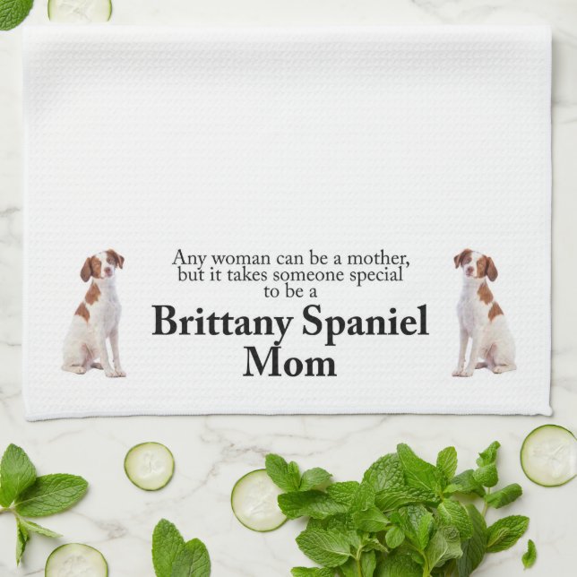 Brittany Spaniel Mum Tea Towel (Folded)