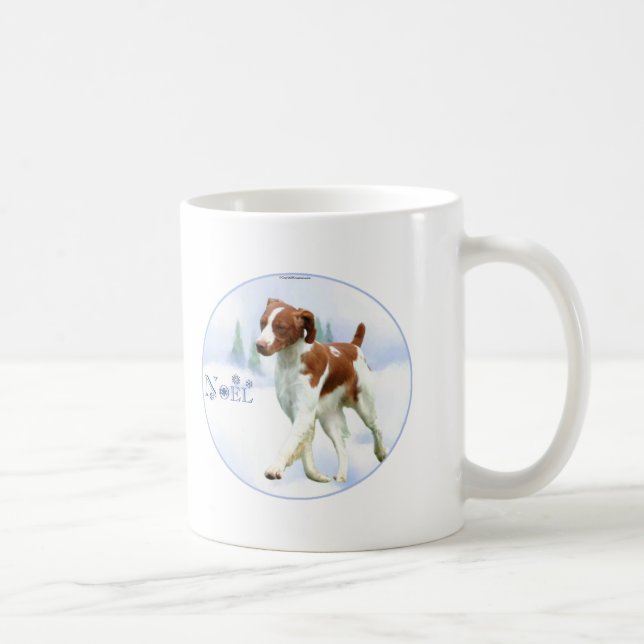 Brittany Spaniel Noel Coffee Mug (Right)