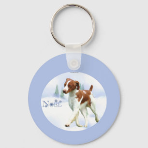 Brittany Spaniel Noel Key Ring