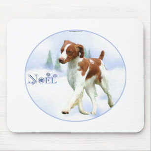 Brittany Spaniel Noel Mouse Pad