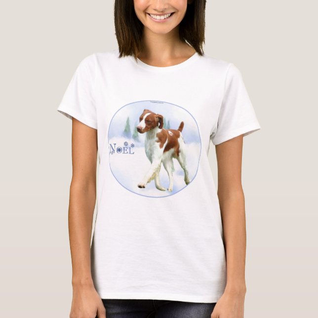 Brittany Spaniel Noel T-Shirt (Front)