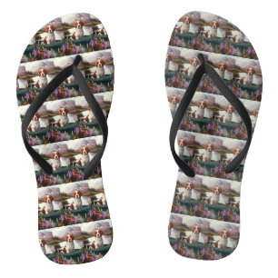 Brittany Spaniel on a Paddle: A Scenic Adventure Thongs