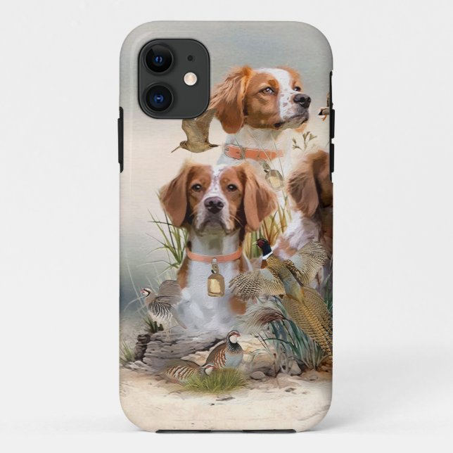 Brittany Spaniel , Passion for Birds Case-Mate iPhone Case (Back)