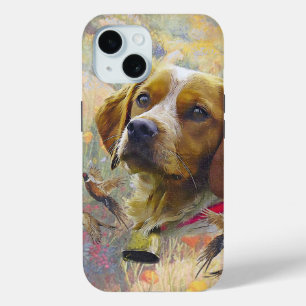 Brittany Spaniel , Passion for Birds iPhone 15 Case