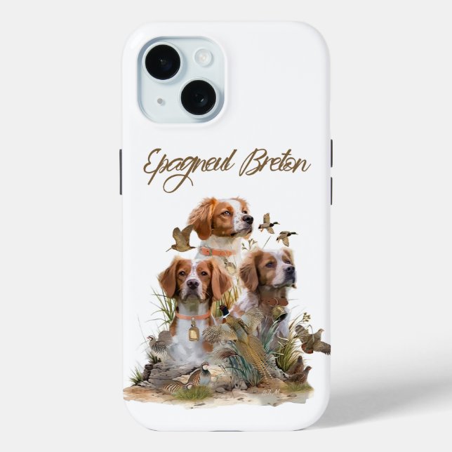 Brittany Spaniel , Passion for Birds Case-Mate iPhone Case (Back)