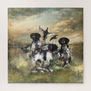 Brittany Spaniel , Passion for Birds Jigsaw Puzzle