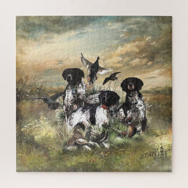 Brittany Spaniel , Passion for Birds Jigsaw Puzzle (Vertical)