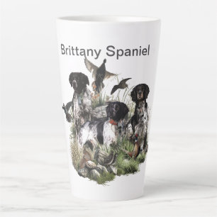 Brittany Spaniel , Passion for Birds Latte Mug