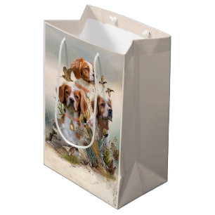 Brittany Spaniel , Passion for Birds Medium Gift Bag