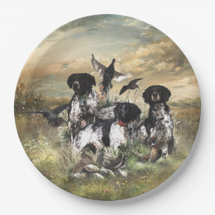 Brittany Spaniel , Passion for Birds Paper Plate