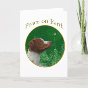 Brittany Spaniel Peace Holiday Card