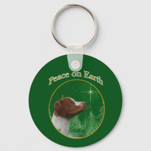 Brittany Spaniel Peace Key Ring