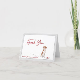 Brittany Spaniel Pet Dog Personalise Name Bone     Thank You Card