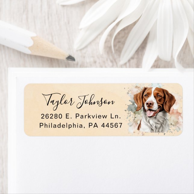 Brittany Spaniel Return Address Label (Insitu)