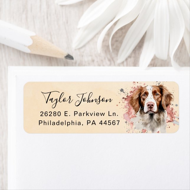 Brittany Spaniel Return Address Label (Insitu)
