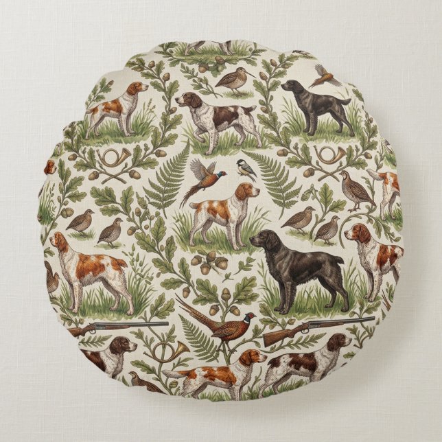Brittany Spaniel  Round Cushion (Front)