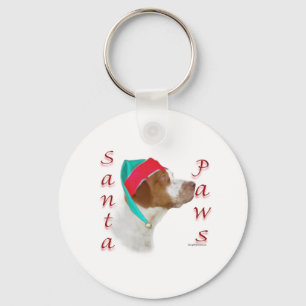 Brittany Spaniel Santa Paws Key Ring