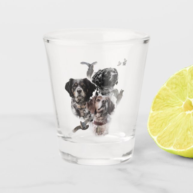 Brittany Spaniel Shot Glass (Front)