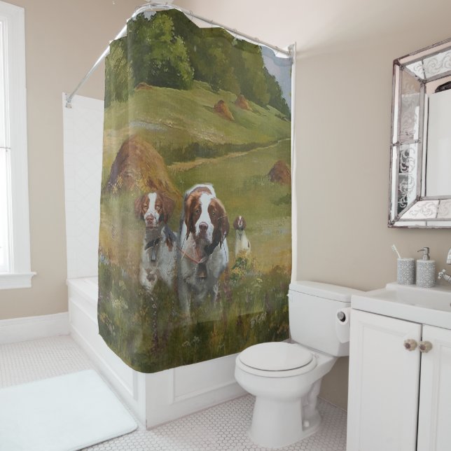 Brittany Spaniel  Shower Curtain (In Situ)