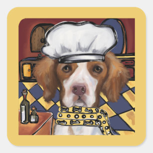 Brittany   Spaniel           Square Sticker