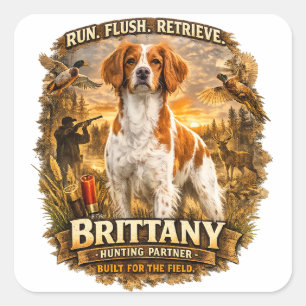 Brittany Spaniel Square Sticker