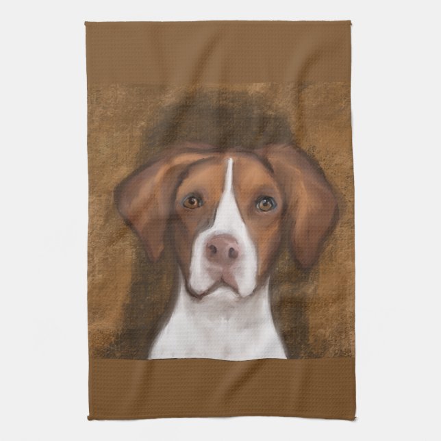 Brittany  Spaniel  Tea Towel (Vertical)