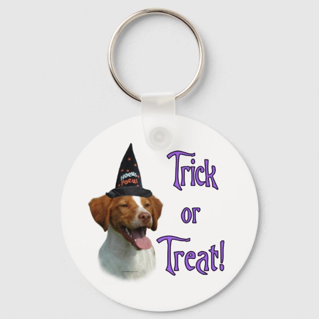 Brittany Spaniel Trick Key Ring (Front)