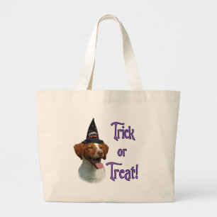 Brittany Spaniel Trick Large Tote Bag