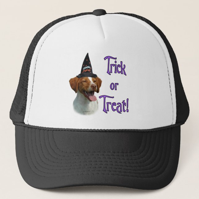 Brittany Spaniel Trick Trucker Hat (Front)