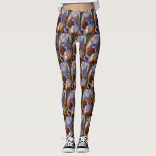 Brittany Spaniel with Christmas Lights Holiday  Leggings