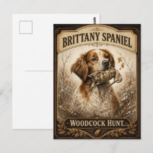 Brittany Spaniel – Woodcock Hunting Art Postcard