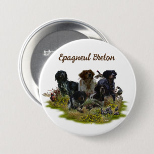  Brittany Spaniels,   Bird Hunting   7.5 Cm Round Badge