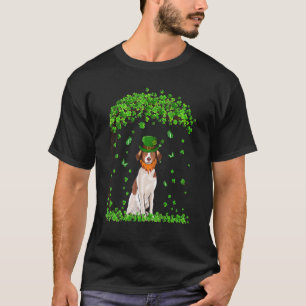 Brittany St Patricks Day Lover Irish Shamrock Dog  T-Shirt