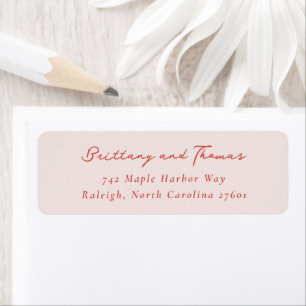 Brittany Thomas Warm Coral Serif Minimalist Return Address Label