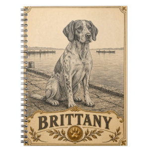 Brittany, Vintage Heritage Dog Notebook