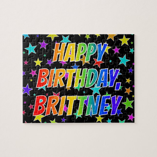 "BRITTNEY" First Name, Fun "HAPPY BIRTHDAY" Jigsaw Puzzle (Horizontal)