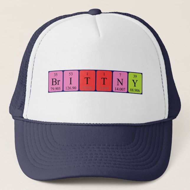 Brittny periodic table name hat (Front)