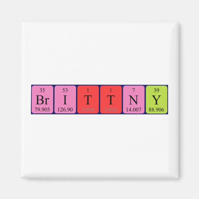 Brittny periodic table name magnet (Front)