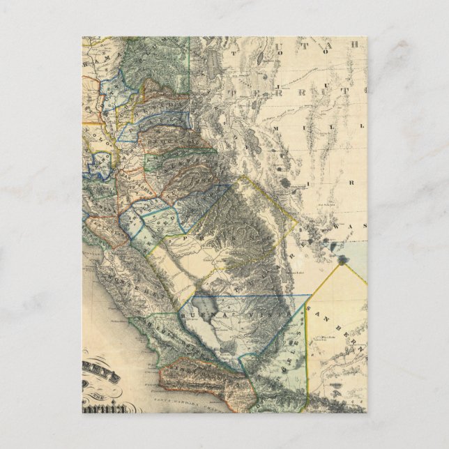Britton and Rey's Map of California Postcard (Front)
