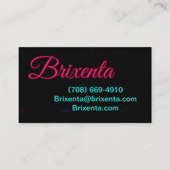 Brixenta’s contact info business card (Front)