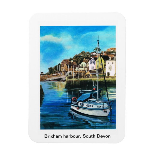 Brixham harbor, South Devon Fridge magnet (Vertical)