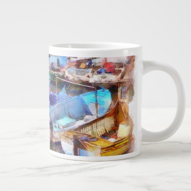Brixham Harbour Devon UK Large Coffee Mug (Right)