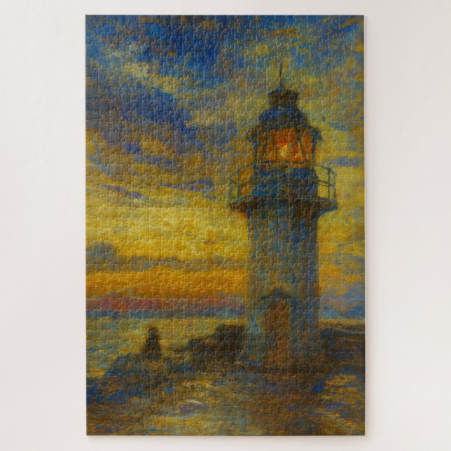Brixham Harbour Lighthouse Turner Style Art Puzzle (Vertical)