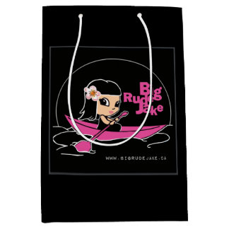BRJ Pink Canoe Logo Medium Gift Bag