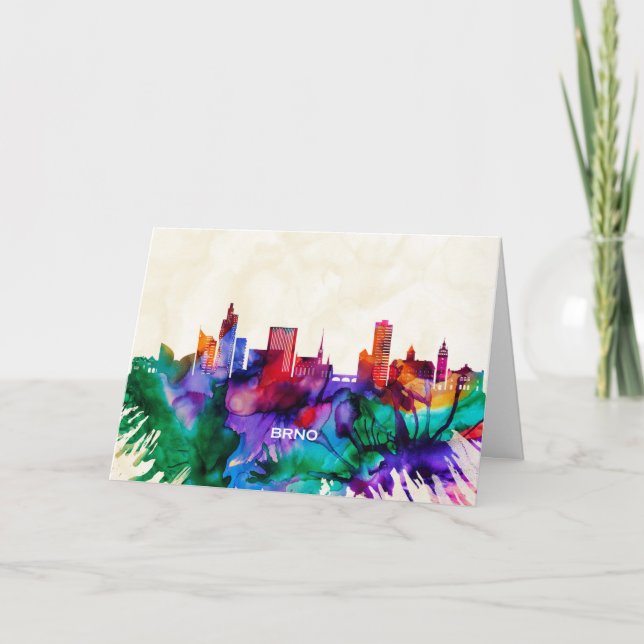 Brno Skyline Holiday Card (Front)