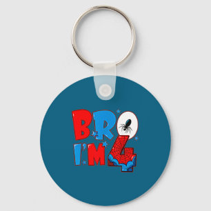 Bro 4 spider theme party boy birthday 4th years ol key ring